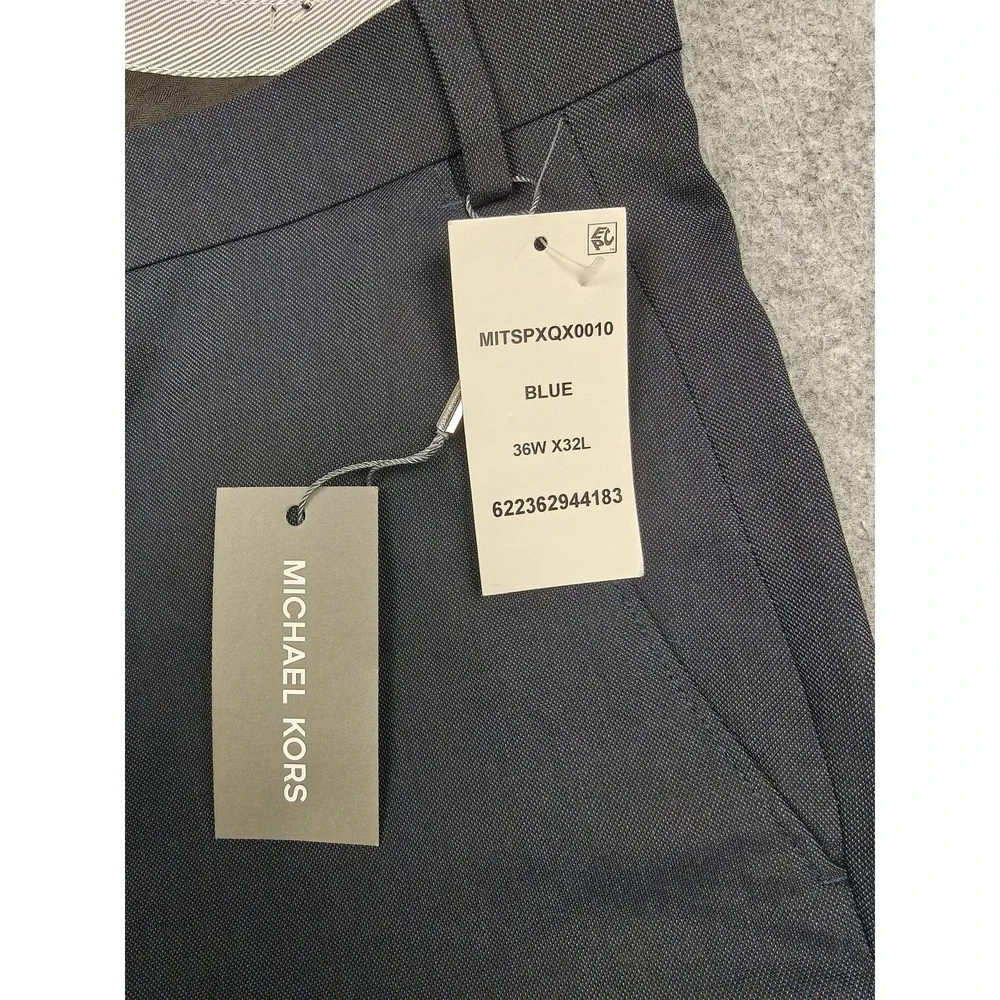 Michael Kors Pants Mens 36x32 Blue Matisse Dress Stretch Comfort Waistband New